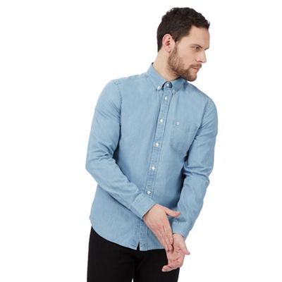 Light blue washed regular fit shirt